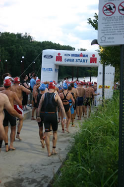 In line for swim start